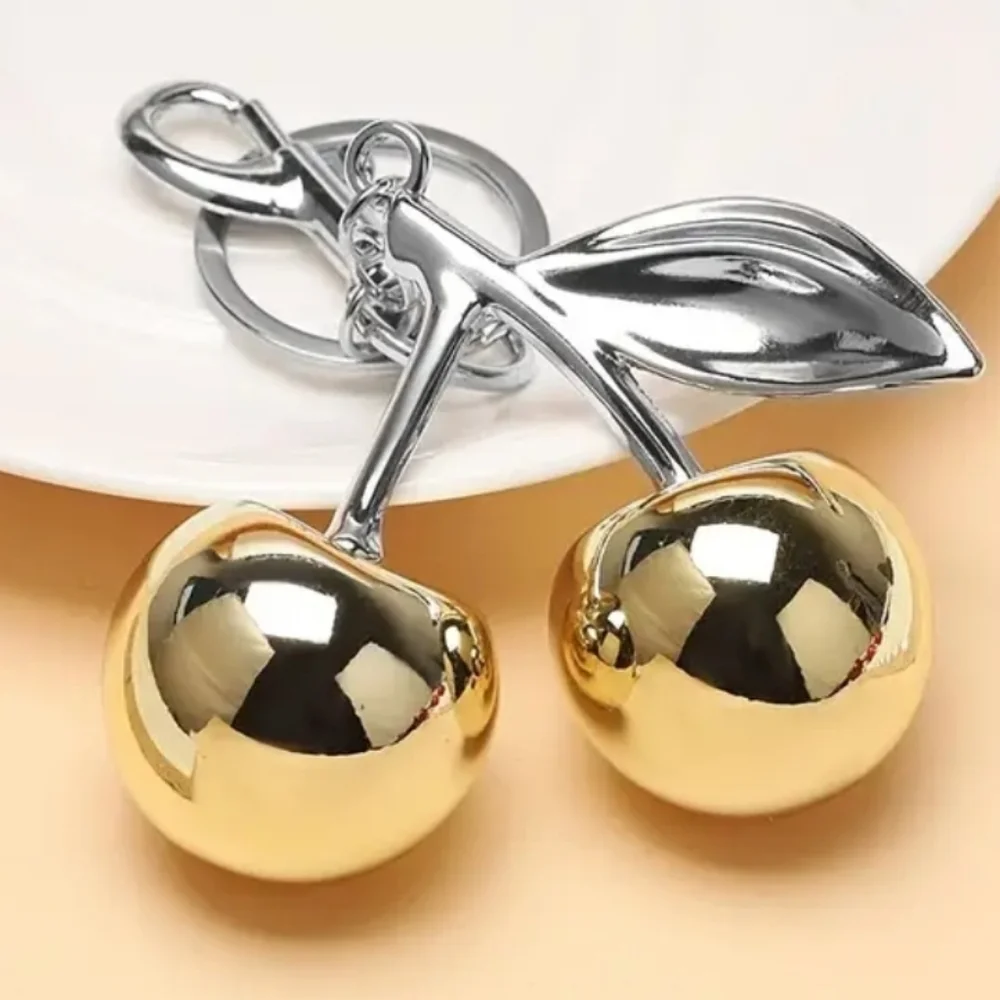Silver Gold Tone Cherry Keychain/ Bag CHARM